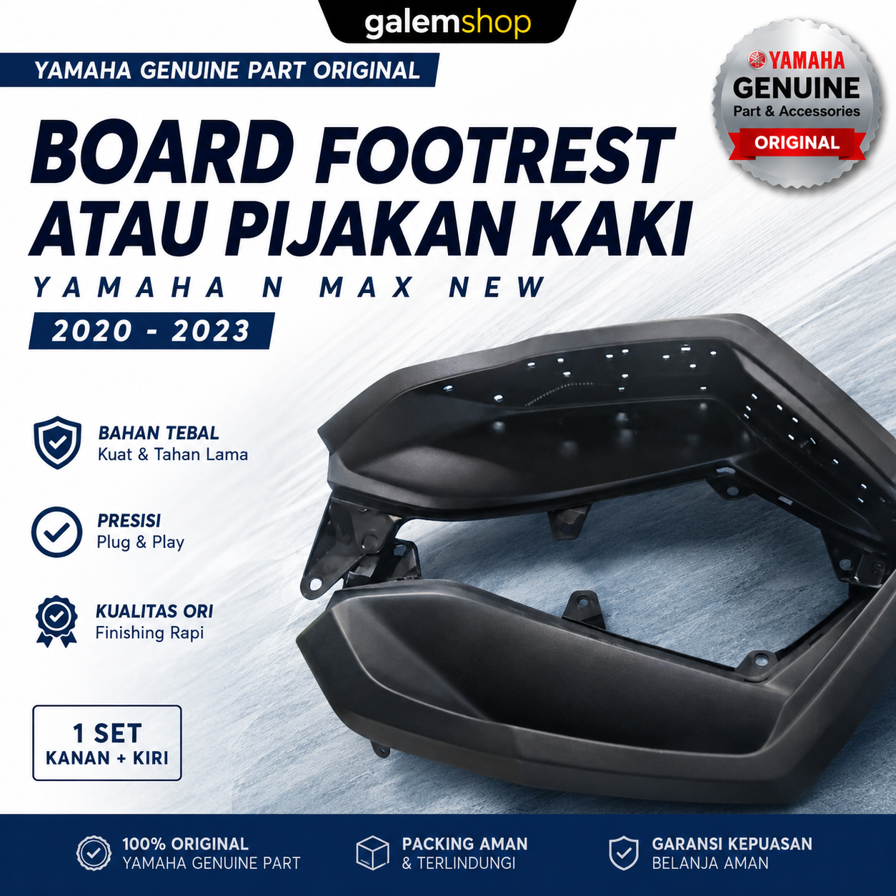 Footrest NMAX New Original Yamaha 2020-2023 | Pijakan Kaki Bordes Kanan Kiri 1 Set